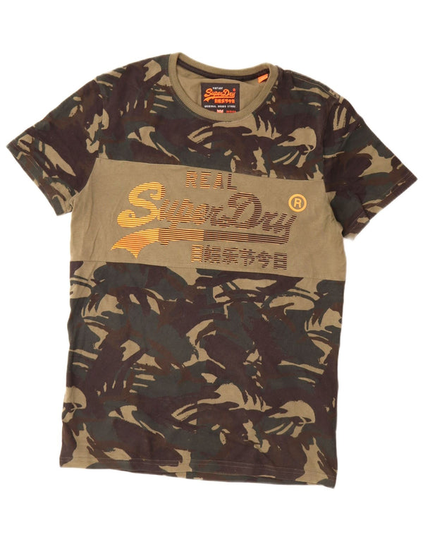 Superdry Herre grafisk T-shirt Top Lille Khaki Camouflage Bomuld