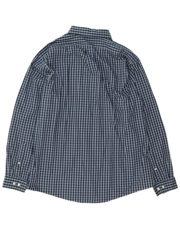 Eddie Bauer Mens Relaxed Fit Shirt Large Navy Blue Cotton