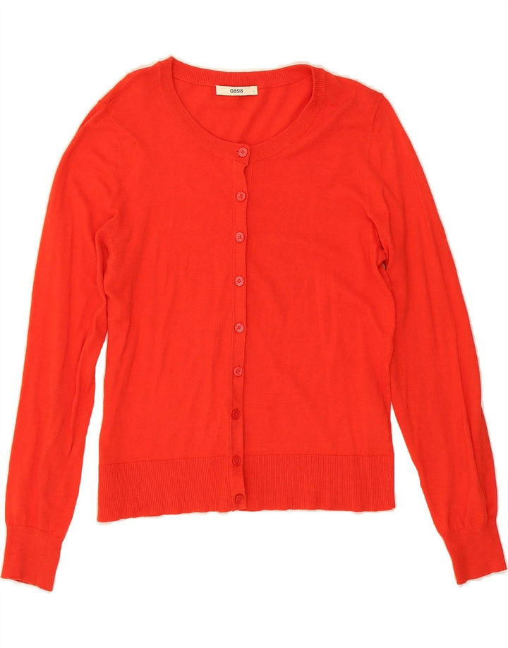 OASIS Womens Cardigan Sweater UK 14 Large Red Cotton Vintage Oasis and Second-Hand Oasis from Messina Hembry 