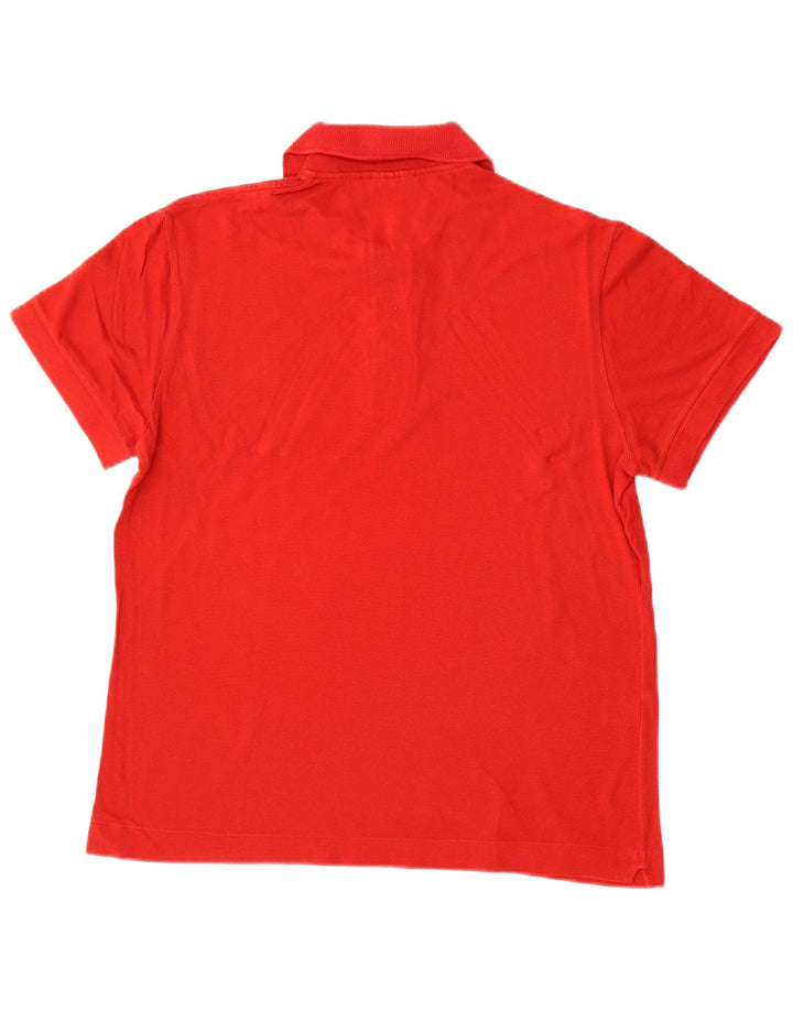 LACOSTE Mens Polo Shirt Size 4 Medium Red Cotton
