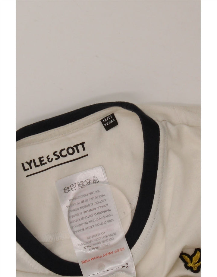 LYLE & SCOTT Boys T-Shirt Top 12-13 Years White Cotton