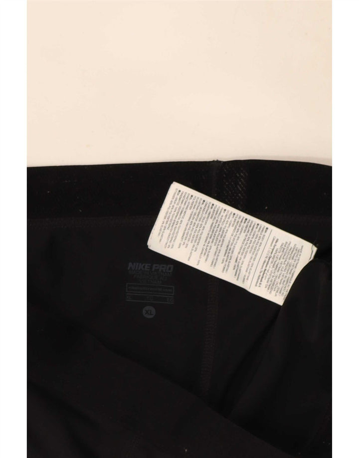 Nike Womens Dri Fit Graphic Leggings UK 18 XL Black Polyester