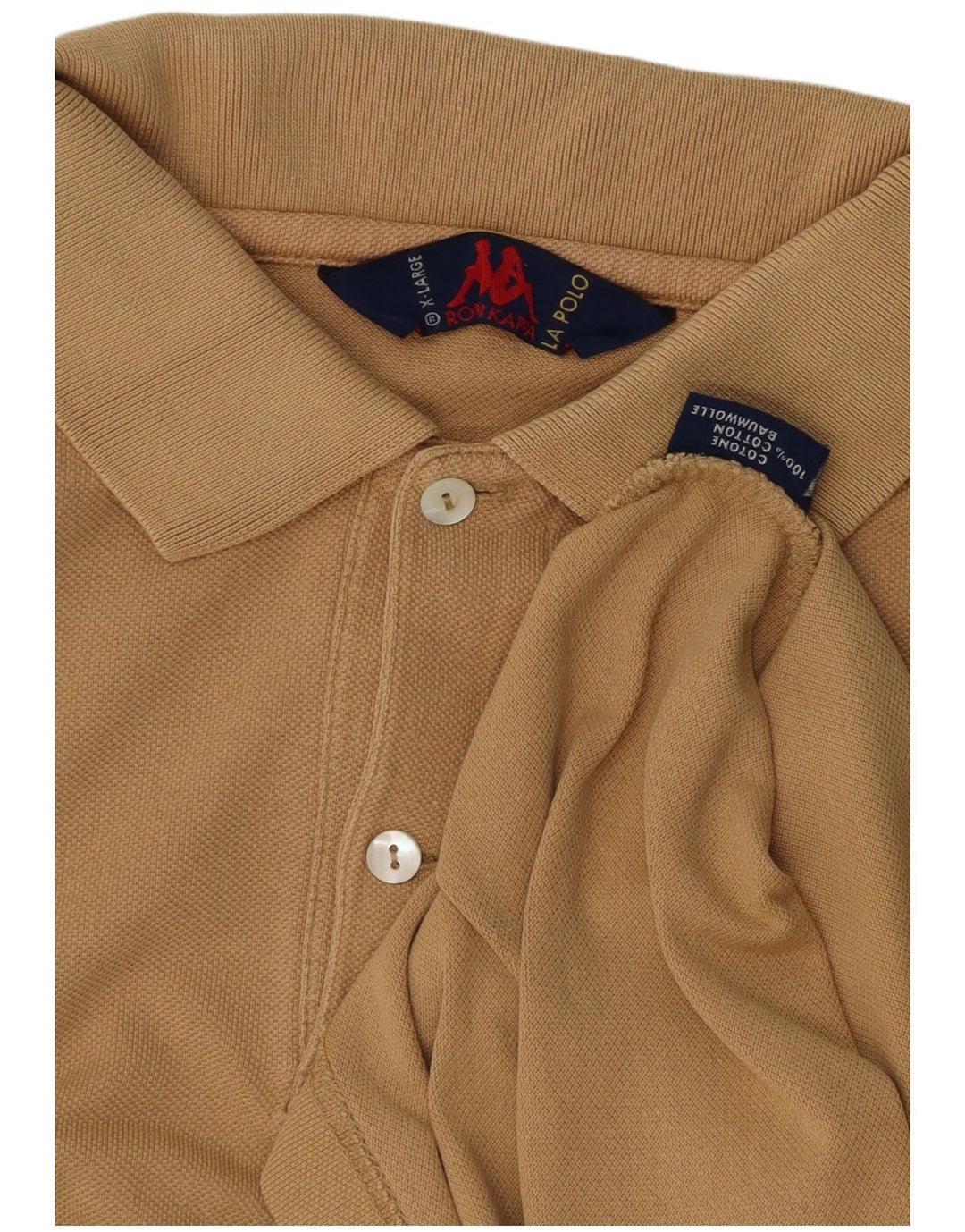 KAPPA Mens Polo Shirt XL Beige Cotton