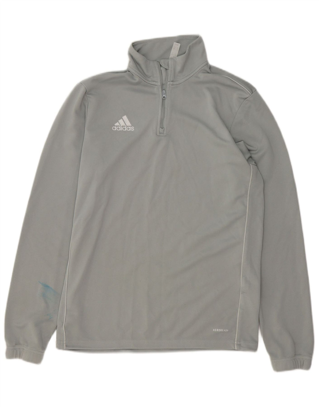 Мужской пуловер с воротником на молнии Adidas Aeroready, спортивный костюм среднего серого цвета из полиэстера