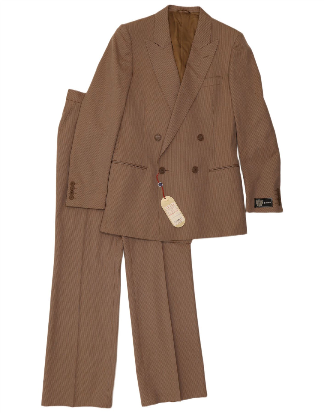 Vintage Mens 2 Piece Suit IT 48 Medium W30 L32 Brown Pinstripe