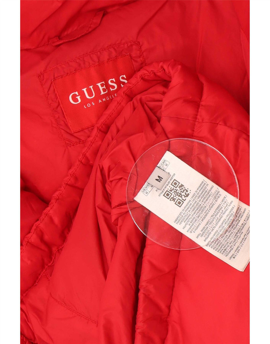 Giacca imbottita oversize da donna Guess UK 14 Medium Red Poliammide