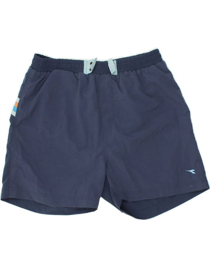 DIADORA Mens Swimming Shorts Large Navy Blue Striped Polyamide