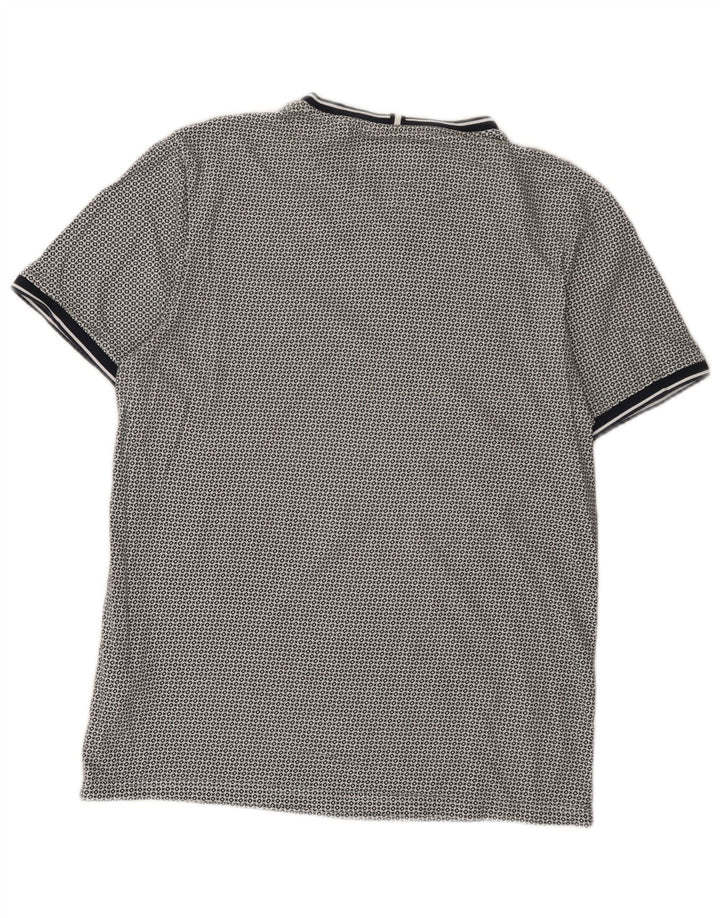 Ted Baker Mens T-Shirt Top Size 3 Medium Navy Blue Spotted Cotton
