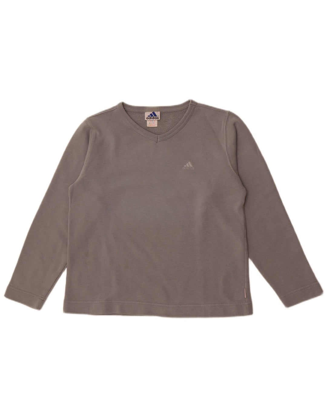 Adidas Womens Oversized Sweatshirt Jumper UK 10 Small  Grey Cotton
