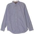 Tommy Hilfiger Mens Shirt Large Blue Pinstripe Cotton