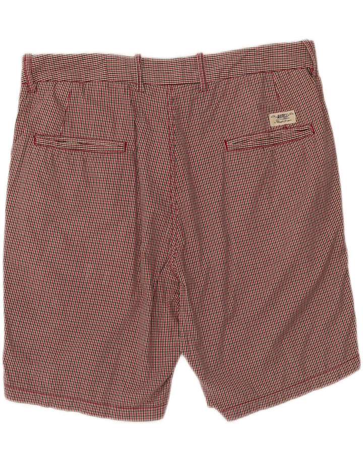 RIFLE Mens Chino Shorts W33 Medium Red Gingham Cotton Vintage Rifle and Second-Hand Rifle from Messina Hembry 