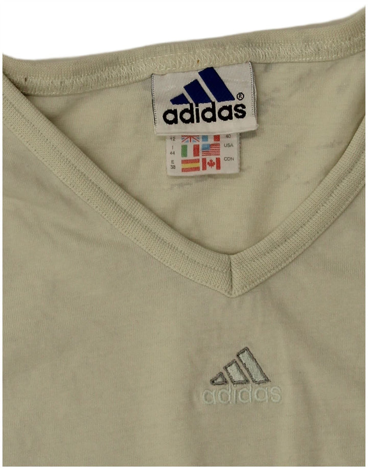 Adidas Womens T-Shirt Top UK 12 Medium Beige