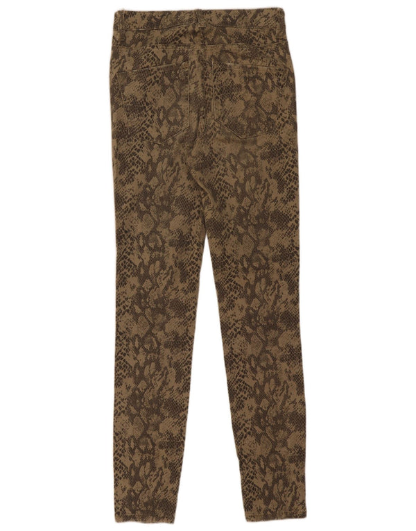 Zara Womens Skinny Jeans EU 36 XS W26 L28 Khaki Animal Print