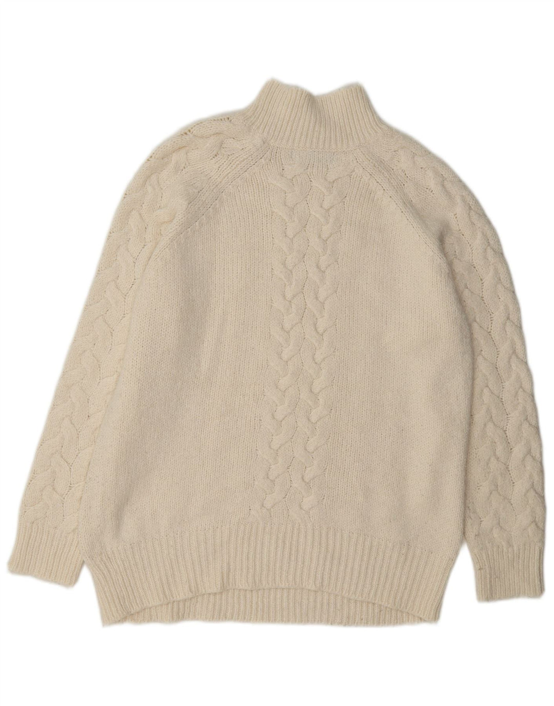Marks & Spencer Womens Turtle Neck Jumper Sweater UK 14 Medium Off White Cl