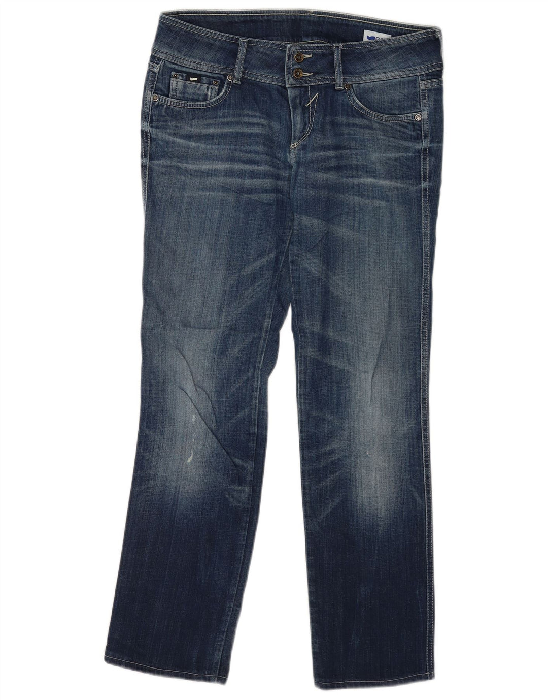 Jeans dritti effetto consumato da donna Gas W32 L30 cotone blu