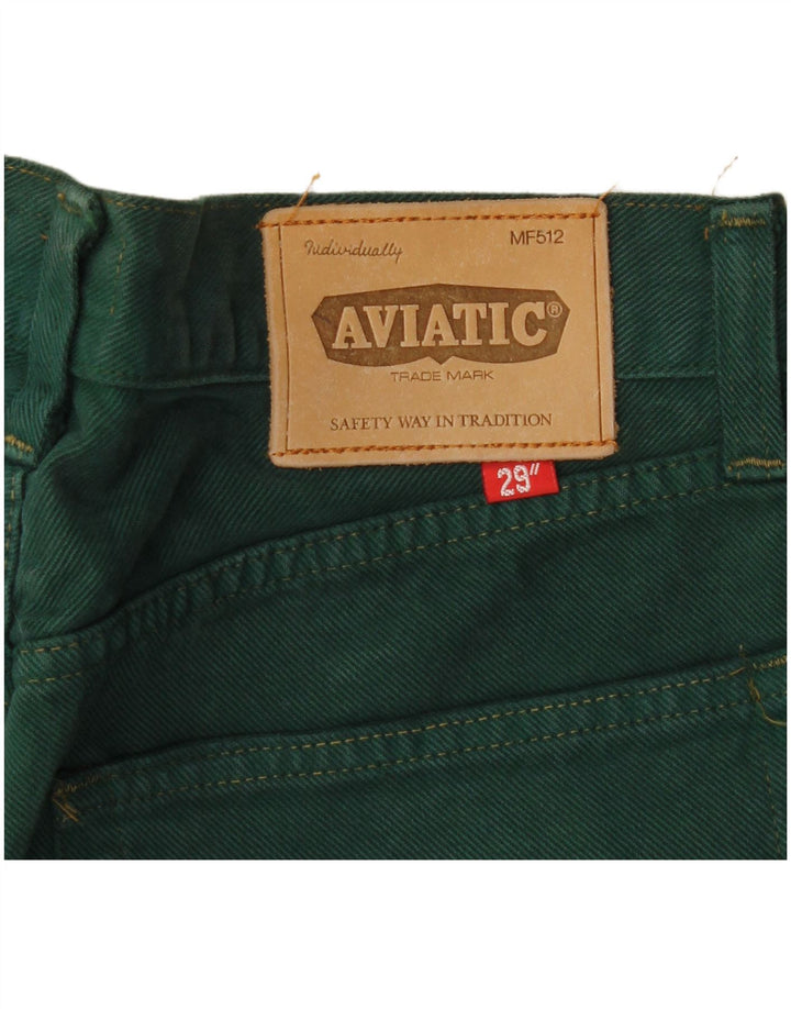 Aviatic Womens High Rise Straight Jeans W29 L33 Green