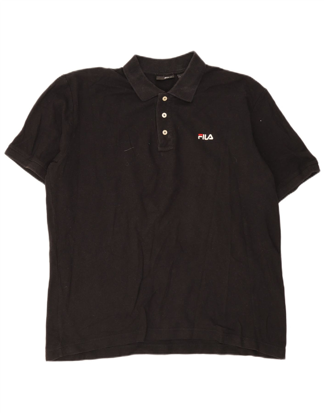 Fila Mens Polo Shirt XL Black Cotton