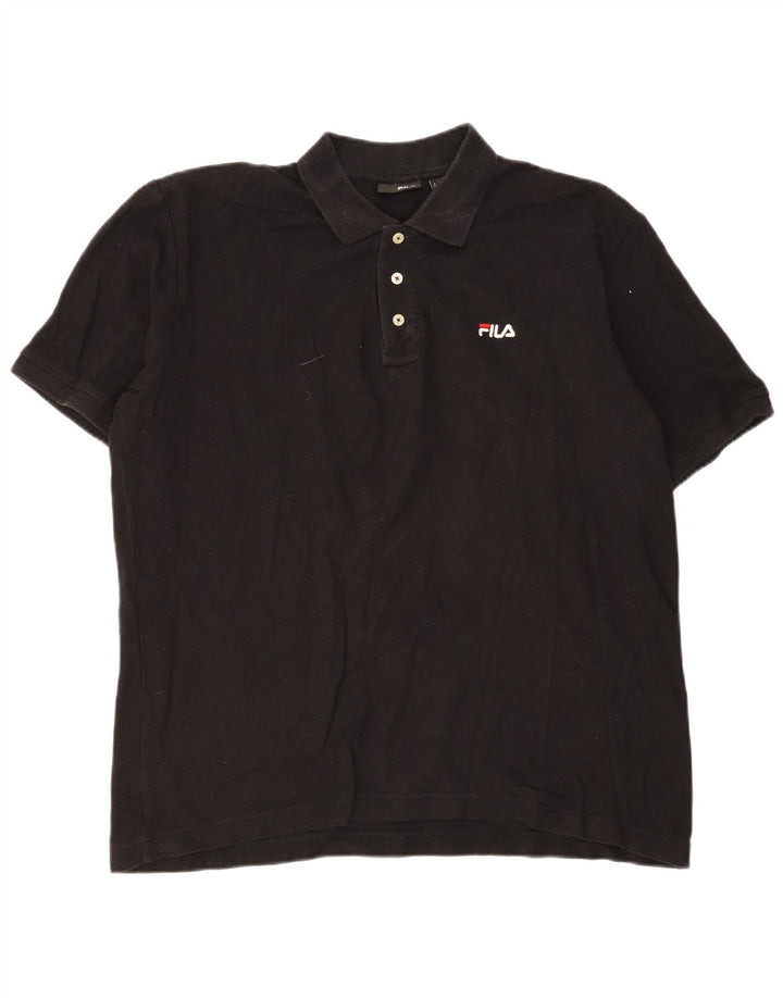 Fila Mens Polo Shirt XL Black Cotton