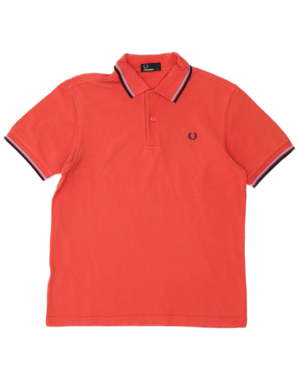 Fred Perry Mens Polo Shirt Medium Red Striped Cotton