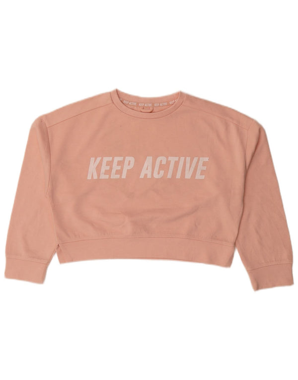 Zara Girls Crop Graphic Sweatshirt Jumper 11-12 år Pink