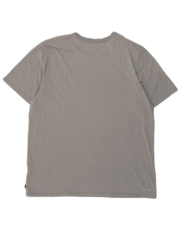 Nike Herre Athletic Cut Grafisk T-Shirt Top 2XL Grå Flecked