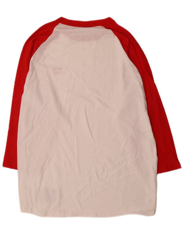 Champion Langærmet T-shirtkjole til kvinder UK 18 XL Hvid Colourblock Bomuld