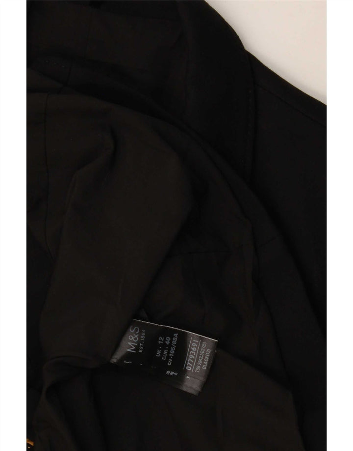 Marks & Spencer Womens 2 Button Blazer Jacket UK 12 Medium  Black Viscose