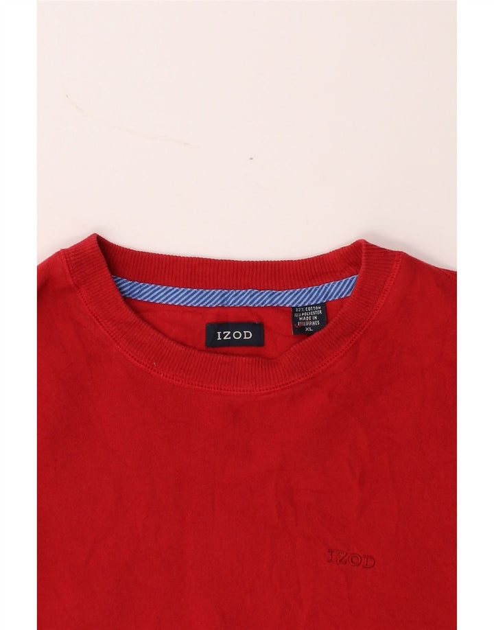 IZOD Mens Sweatshirt Jumper XL Red Cotton Vintage Izod and Second-Hand Izod from Messina Hembry 