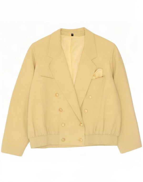 Trevira Womens Double Breasted Oversized Bomber Jacket IT 44 Medium Yellow