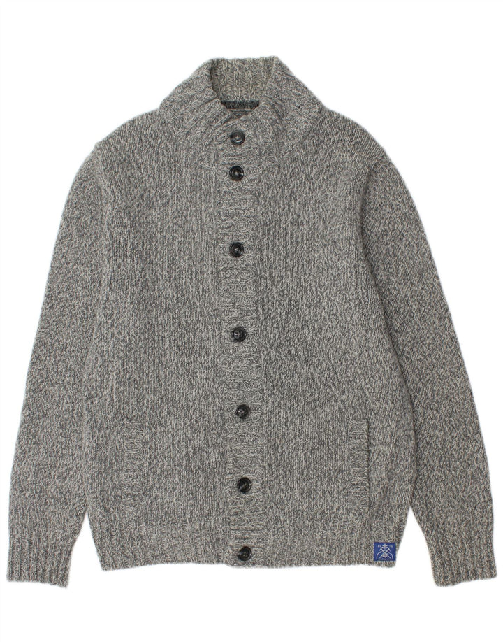 McNeal Mens Cardigan Sweater XL Grey Flecked Lambswool