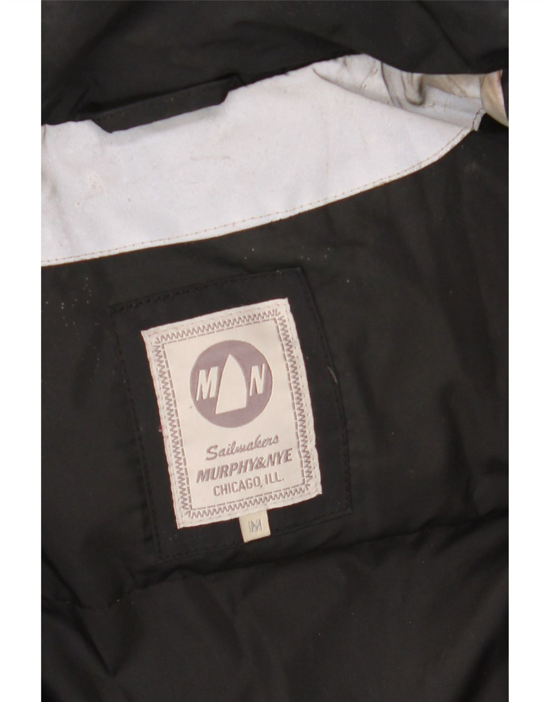 MURPHY & NYE Womens Sailmakers Windbreaker Jacket UK 14 Medium Black Vintage Murphy & Nye and Second-Hand Murphy & Nye from Messina Hembry 