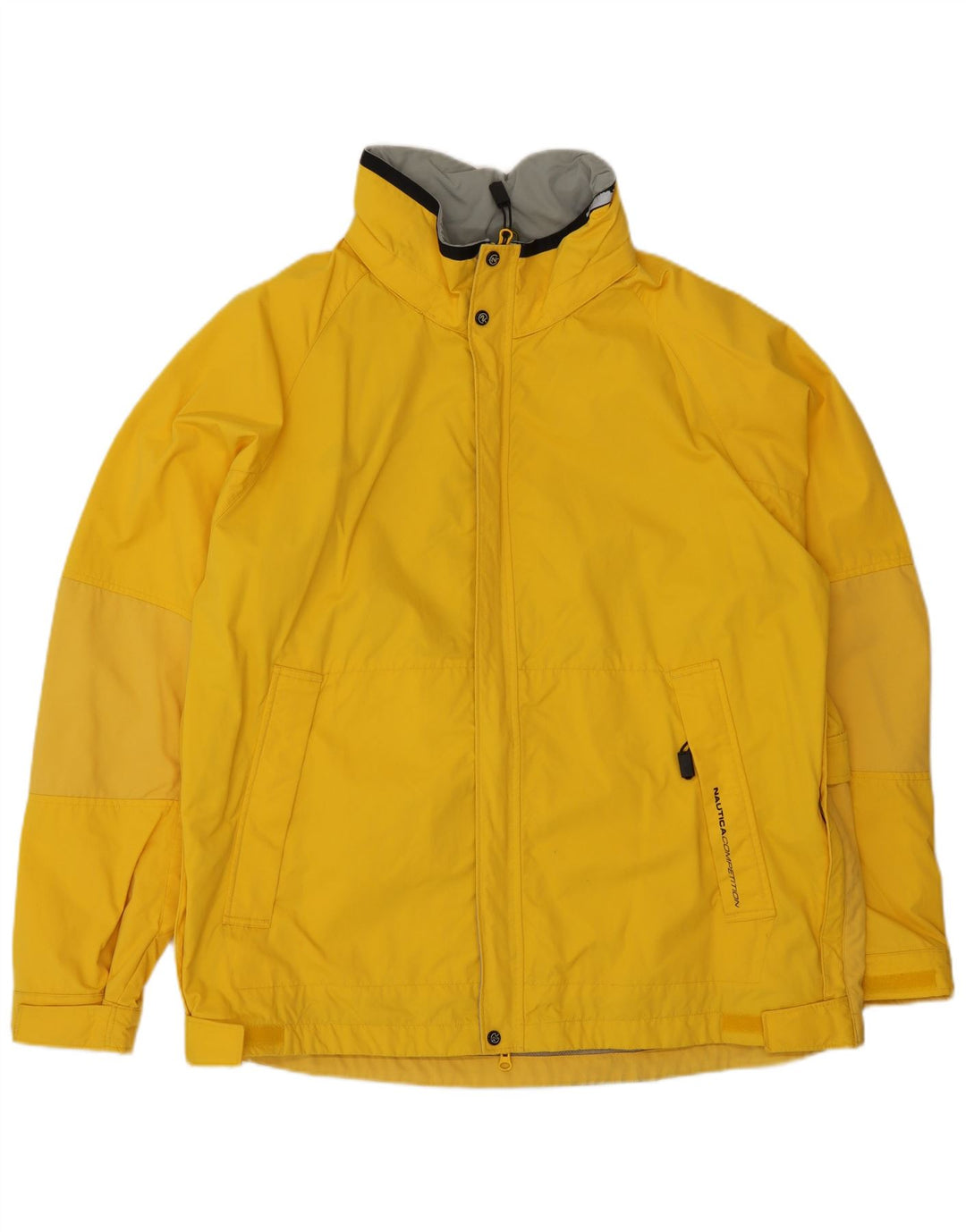 Nautica Mens Rain Jacket UK 42 XL Yellow Nylon