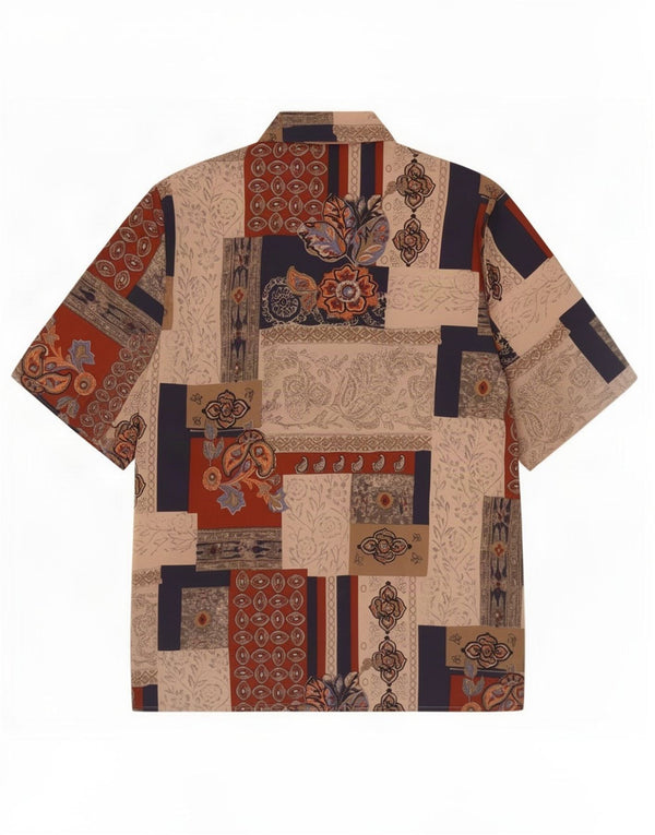 Chemise à manches courtes femme vintage UK 18 XL Floral multicolore