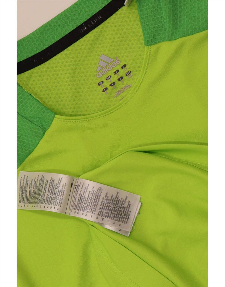 T-shirt Adidas Climacool da uomo Top in poliestere color block verde medio