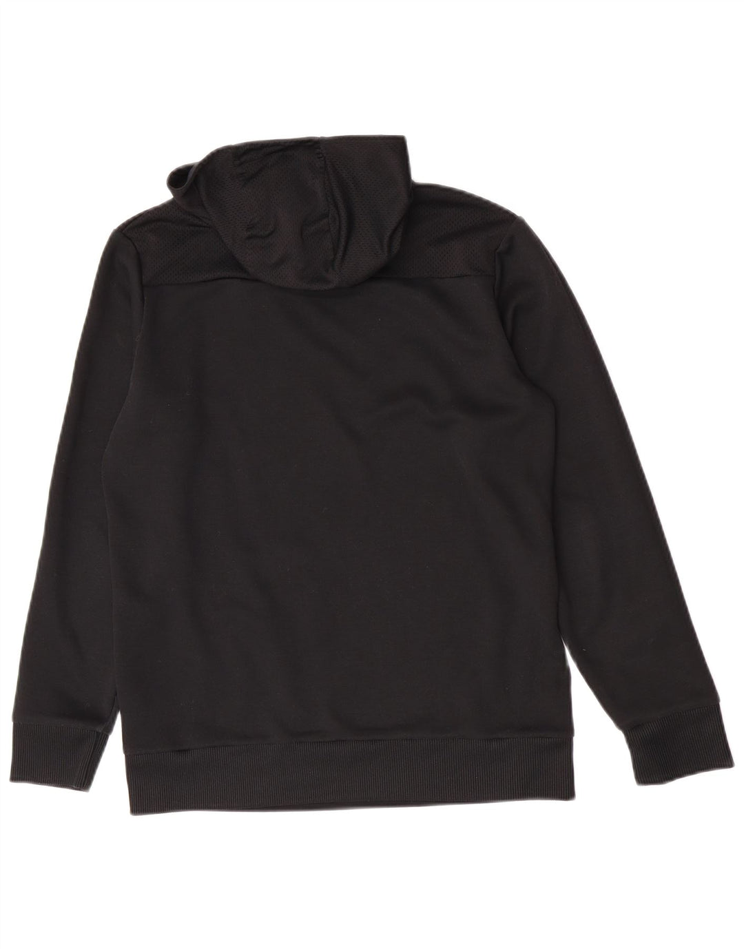 Adidas Boys Graphic Hoodie Jumper 15-16 Years Black Polyester