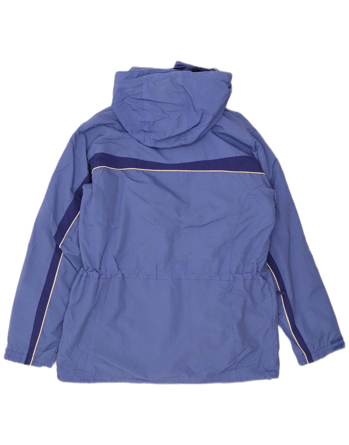 L.L.BEAN Womens Hooded Windbreaker Jacket UK 14 Medium Blue Colourblock