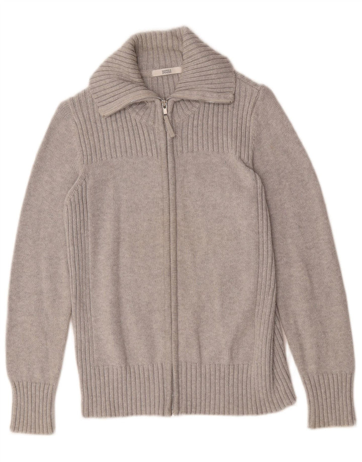 Maglione cardigan da donna Marks & Spencer UK 14 grande cotone grigio