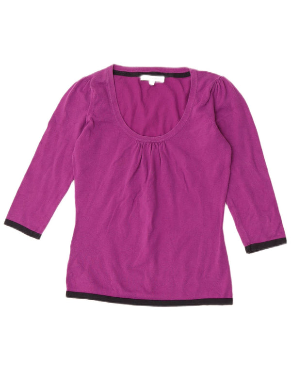 Laura Ashley Γυναικείο τοπ 3/4 μανίκι UK 10 Small Purple Colourblock Βαμβακερό