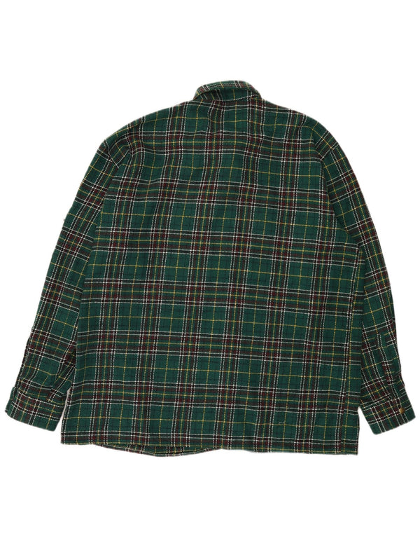 Cămașă Vintage pentru bărbați Cămașă de flanel 2XL verde check