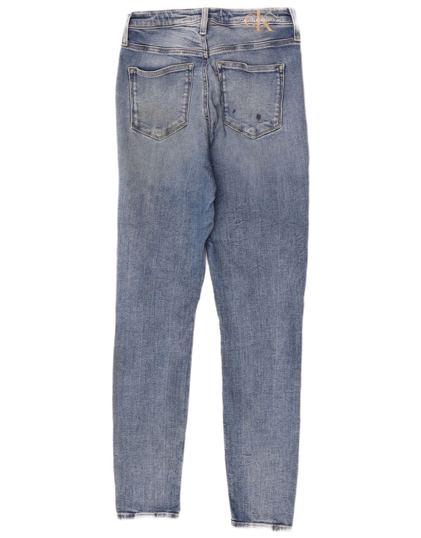 Calvin Klein Damen High Rise Skinny Jeans W29 L30 Blaue Baumwolle