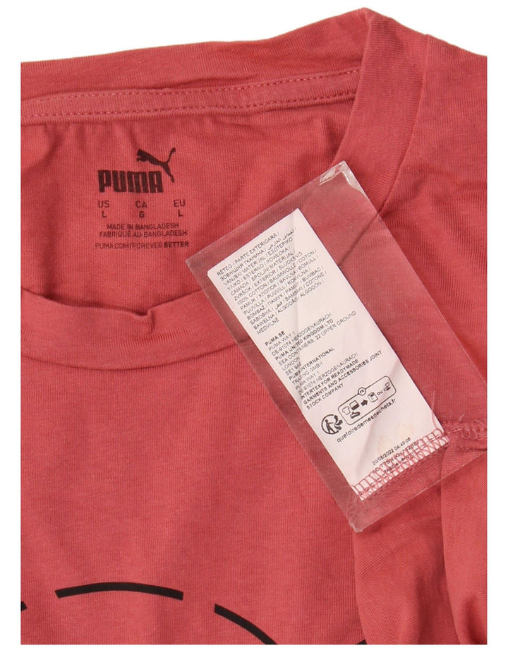 Puma Herre Grafisk T-Shirt Top Stor Rød Bomuld