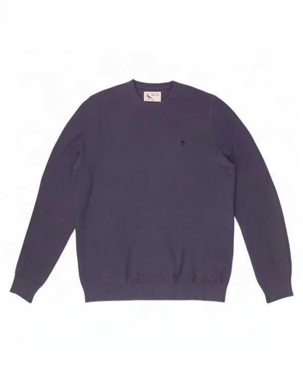 Maglione da uomo girocollo Penguin, grande cotone blu
