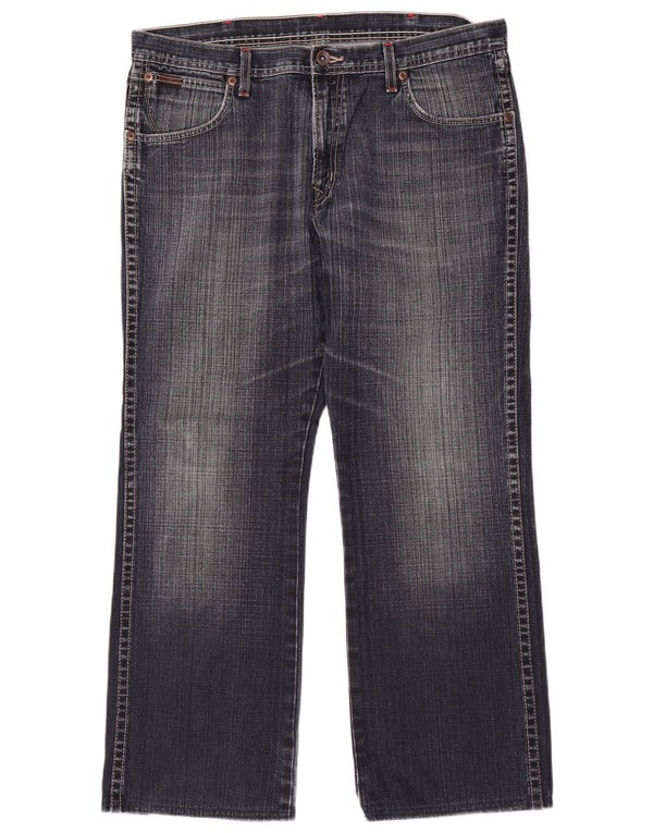 Wrangler Mens Roxboro Straight Jeans W36 L30 Azul Algodão