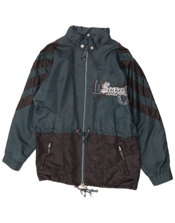 Colorado Mens Graphic Hooded Rain Jacket UK 44 2XL Green Colourblock