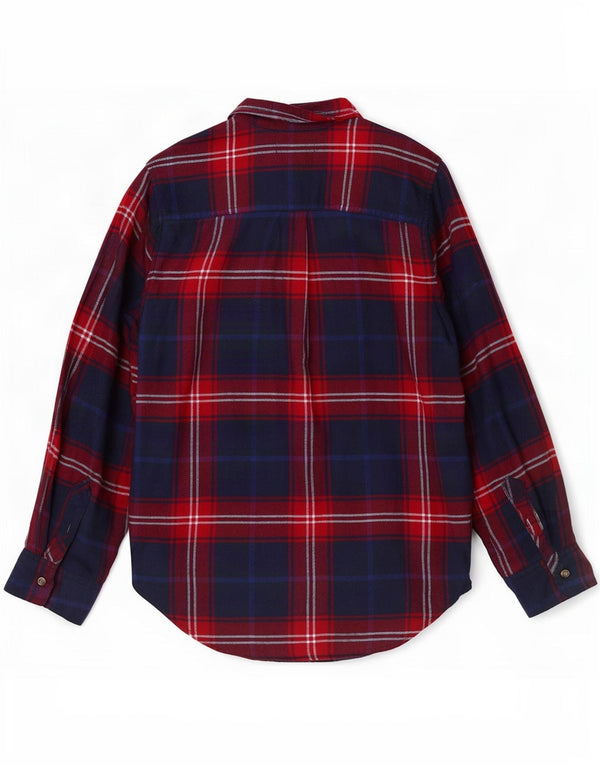 Camisa Hollister Mujer Boyfriend Fit Franela UK 10 Small Blue Plaid Viscosa