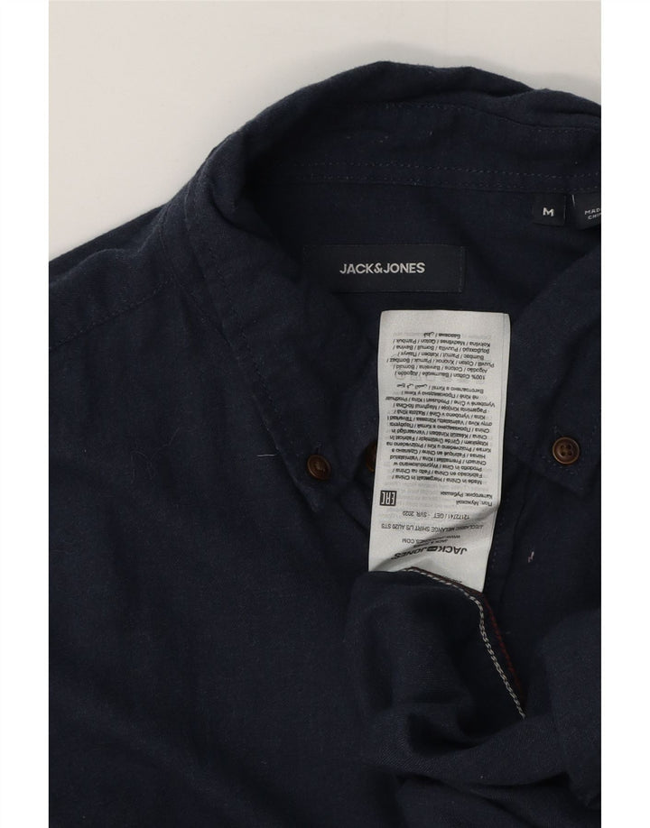 Jack & Jones Mens Shirt Medium Navy Blue Cotton