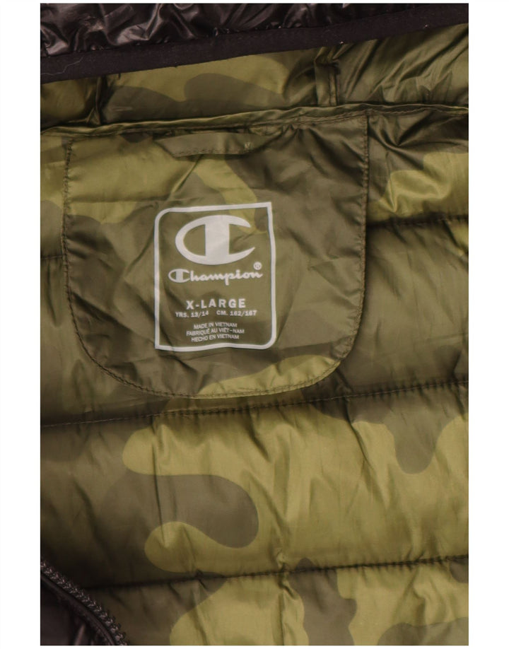 Champion Boys Hooded Padded Jacket 13-14 Years XL Black