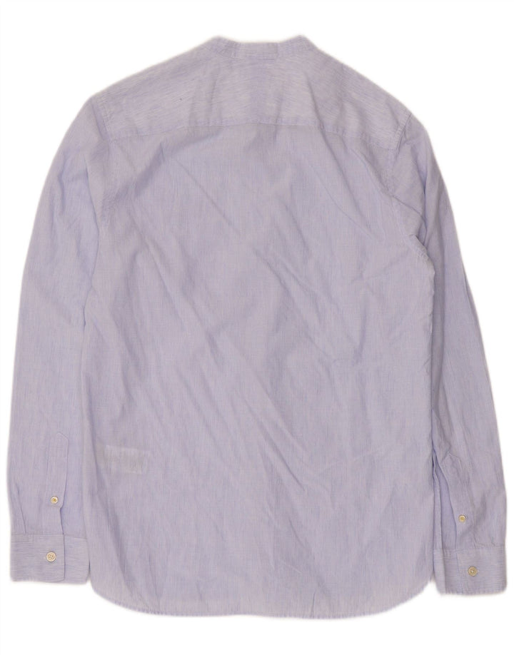 Ted Baker Mens Shirt Size 3 Medium Blue Pinstripe Cotton