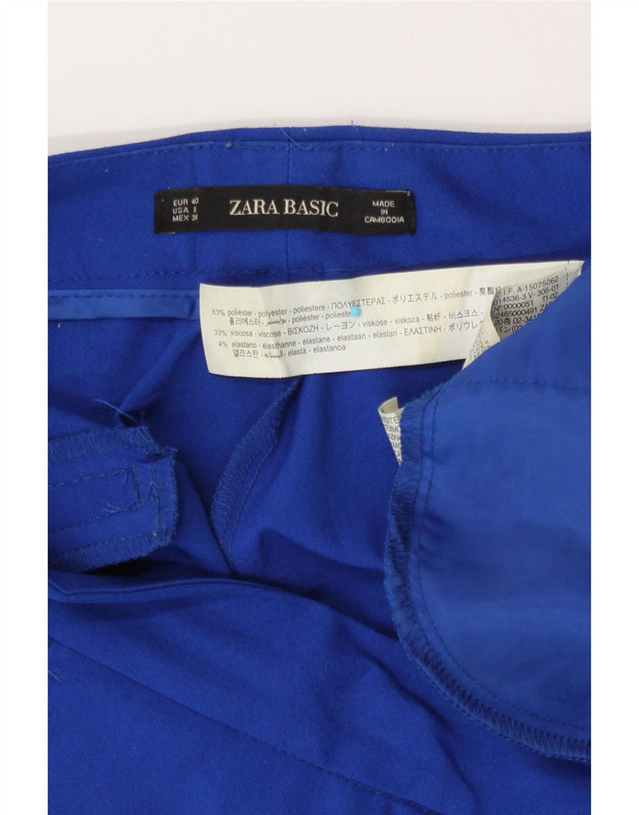 Zara Womens Skinny Cropped Trousers EU 40 Medium W30 L26 Blue Polyester