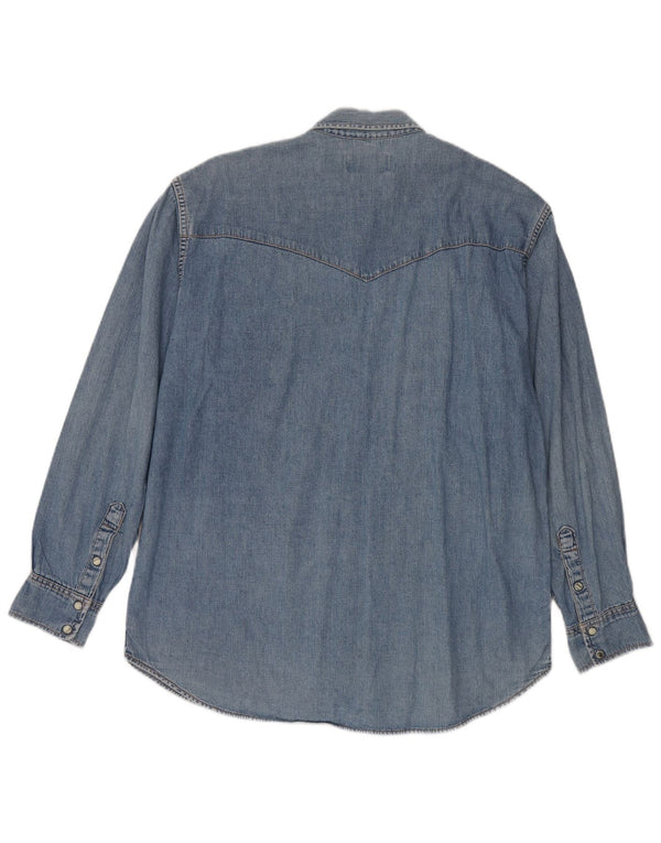 Camisa jeans masculina Lee algodão azul médio